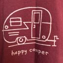 Life is Good “Happy Camper” Long Sleeve Burgundy Tshirt Size L Photo 1