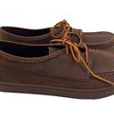 L.L.Bean  Brown Leather Lace Up Womens Shoes Size 9.5M Casual Moc Flat Loafer Photo 1