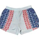 BCBGMAXAZRIA  Womens Ella Cobalt Blue Gray Red Print Shorts Elastic Waist M Photo 0