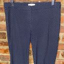 Eliane Rose  Navy Blue White Polka Dot Skinny Leg Flat Front Pants Women's Size 6 Photo 1