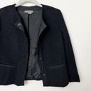 Vince  Size 4 Black Wool Blend Tweed Knit Textured Collarless Jacket Jackie O Photo 5