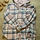 American Eagle AE Plaid Flannel Hooded Shacket Photo 7