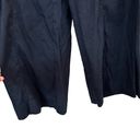 J.Jill  Navy Wide Leg Cropped Linen Blend Belted Pants Size Small Photo 4