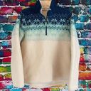 Orvis  Snowflake Deep Pile Fleece 1/4 Zip Pullover Size Medium Cozy Fleece Lined Photo 0