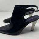 Ralph Lauren Collection Purple Label Leather Slingback Heels Size 10 Black Photo 8