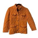 J. McLaughlin  Burnt Orange Quilted 100% Silk Snap Up Size Small Jacket. Photo 0