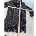 ZARA  Dress Womens Small Black Floral Long Sleeve Ruffle Mini Z1975 Denim Poly Photo 4