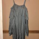 Wilfred Free Wilfred Brosset Satin Ruffle Cold Shoulder Dress Grey Large Photo 0