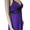 In Bloom  Y2K Purple Black Goth Witchy Romantic Lace Lingerie Mini Slip Dress Photo 3