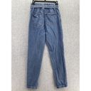 Refuge  Women's Mom Jeans Belted Blue Denim Straight Leg Size Small 100% Cotton Photo 1