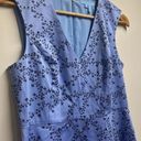 Draper James  Love Circle Dress Womens 6 Blue Black Clover Vines Floral Back Zip Photo 4