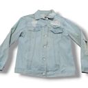 Boom Boom Jeans Jacket Size Medium Distressed Destroyed Jean Jacket Ripped Denim Jacket Photo 0