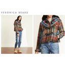 Veronica Beard  Lanna Wool Duffle Coat Hooded Plaid Grey Blue Red Women Size 4 Photo 14