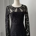 Alexis  Black Lace Goth Witchy Crewneck Long Sleeves Mini Dress Women’s Small Photo 0