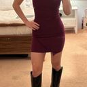 Necessary Clothing Maroon Halter Neck Body Con Mini Dress Photo 0