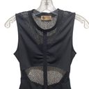 LF  Katsumi Sheer Lace Open Back Bodysuit Black Size Medium Photo 3