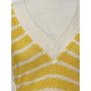 ZARA  Oversized Striped Knit V-Neck Sweater Vest Sleeveless Yellow White Small Photo 3