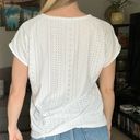 T Tahari  // White Short Sleeve Blouse Top Photo 1