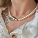 American Vintage Vintage “Ryver” Hidden Pearl Clasp Necklace 17.5” Baroque Ivory Cream Classic Photo 13