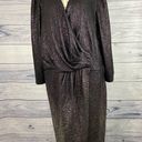 Lane Bryant  Surplice Ombre Foil Dress Womens 26 Faux Wrap Elastic Waist Sparkle Photo 1