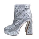 Jessica Simpson  Womens 9.5 Dollyi Crystal Embellished Bootie Silver NEW Photo 4