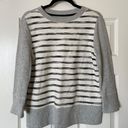 Lou & grey Basic Classic Grey Cozy Striped Sweater Photo 0