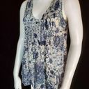 Converse  White & Blue Floral Sheer Tank Top (S) Photo 0