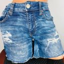 American Eagle  6 Super Super Stretch X Midi Destroyed Faux Patches Jean Shorts Photo 1