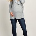 Pinkblush Heather Grey Ruffle Trim Maternity Nursing Wrap Top Small Women's Photo 4