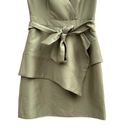 Finders Keepers Green Tie Front Asymmetrical Wrap Style Mini Dress XXS Photo 3