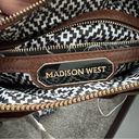 Madison West  Vegan Leather Brown Braided Crossbody Purse Photo 6