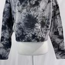 Z By Zella New  Long Sleeve Crewneck Cropped Sweatshirt Meadow Black Grey Photo 10