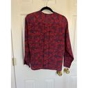 Oscar de la Renta  Expressions Vintage Red Button Down Blouse Top Size M Photo 1