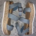 Soda Espadrille Platform Sandals Blue Size 8 Photo 2