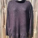 a.n.a NWT  Medium Mock Neck Sweater Top Long Sleeve Gray Slit Soft Turtleneck Photo 0