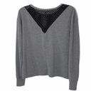 Gottex  fishnet neckline grey pullover sweatshirt Photo 2
