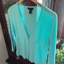 Krass&co Vintage NY& Cardigan Turquoise One Button Long Sleeves Women 90s/Y2K Photo 0