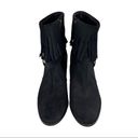 Lauren Ralph Lauren Mara Black Oiled Suede Fringe Heel Booties Sz 8 Photo 3