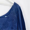 Hill House NWT  Mila Dress One Shoulder Navy Linen Blue Eyelet Sz S Photo 4