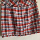 Sans Souci Frayed Tweed Orange, White & Blue Mini Skirt Size L Photo 6