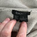 DKNY  Light Gray Rounded Crew Neck Heavy Sweater Oversized Large Photo 2