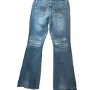 SO  Junior Jeans Wide Leg Streetwear Y2K Distressed Size 11 Blue Stretch Denim Photo 2