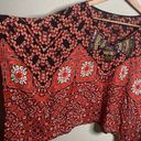 XOXO  Junior’s Red Tribal Mix Print Batwing Blouse Size Medium Photo 3