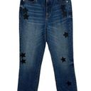 Juicy Couture  High Waist Straight Leg Med Wash Black Star Patch Jean Size 26 New Photo 0