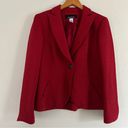 Jones New York  Red Textured Blazer Jacket Formal Holiday Size 6 Photo 0