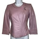 White House | Black Market  Light Lilac Leather Moto Jacket NWOT Size XXS Photo 1