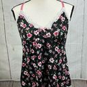 Marilyn Monroe  Pajama Tank Top Camisole Black Floral White Lace Pink Straps Photo 0