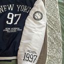 Pretty Little Thing Navy NY Bomber Jacket Photo 3