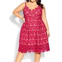 City Chic  Shocking Pink So Fancy Crochet Lace Dress Sz.XL(22) NWT Photo 0