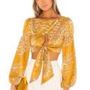 Revolve Camila Coelho  Marcia Top Size Xsmall Long Sleeve Blouse Yellow $148 Photo 0